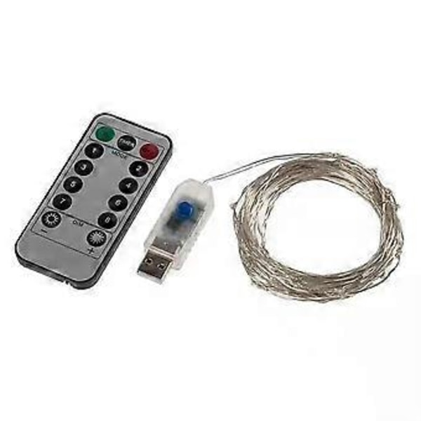 Ljusslinga inomhus 20 m längd fjärrkontroll 8 ljuslägen koppartråd LED-slingor för hem träd fest