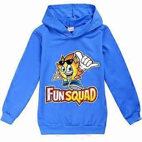 Barn Pojkar Flickor Rolig Squad Gaming Tryckt Casual Huvtröja Pullover Jumper Huvad Tröja 7-12 År (9-10 År Mörkblå)