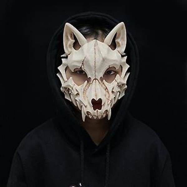 Halloween Demon Maske Karneval Varulv Skallemaske Cosplay Kostumer Anime Cosplay Maske Ansigt Hovedbeklædning Gyser Party Rekvisitter (C)