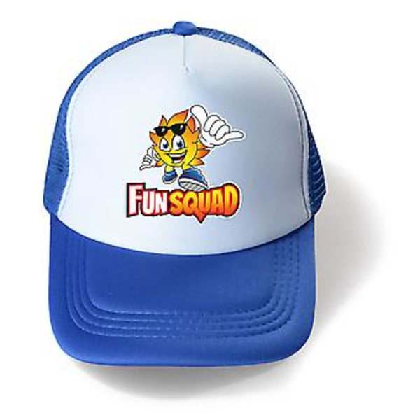 Barn Pojkar Flickor Rolig Squad Gamer Mesh Baseballkeps Sommar Justerbar Snapback Solhatt Present (Blå Vit)