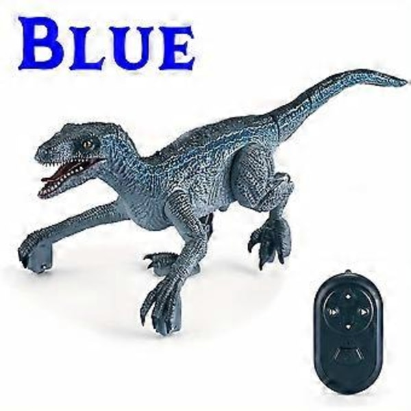 Velociraptor simulering fjärrkontroll dinosaurie ljus och ljudeffekt svängande gående elektrisk modell pojkleksak (grön)