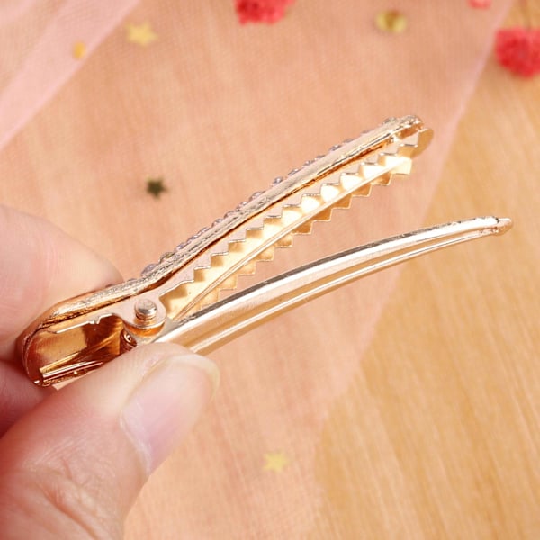 12-pack Rhinestone krokodil hårklämmor Fancy Crystal Duckbill hårklämmor kvinnor flickor hårstylingverktyg