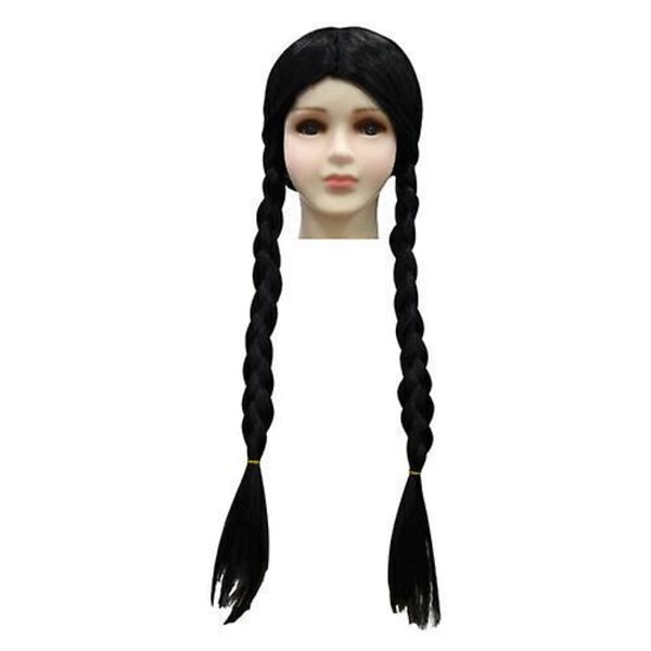 Girls Wednesday The Addams Family Costume Fancy Mash Dress Kids Birthday Party Only Black Wig One Size  Kids