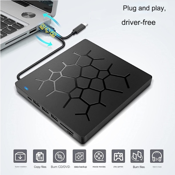7 i 1 multifunktionel optisk drev desktop computer usb3.0 ekstern