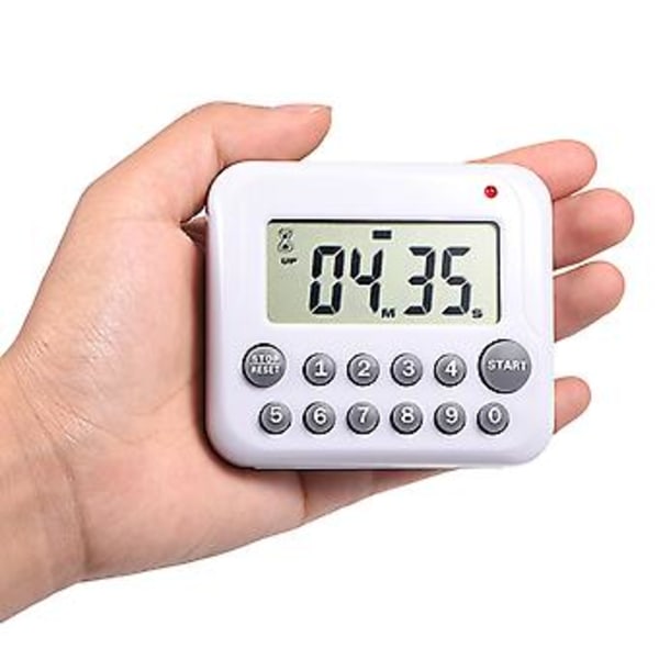 Stor LCD Digital Kökstimer Nedräkningsklocka 99 Minuter Alarm Batteridriven Grå