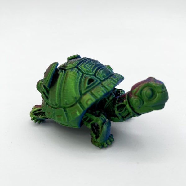2-pack 3D-utskrivna cyber-krympta skalle, turtle-lemmar och svans - kan krympa, rörliga leder, leksak för barn, modell, prydnad