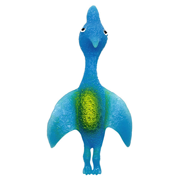 Set med 4 dinosaurie-stressbollar (slumpmässig färg), tecknade kläm-leksaker