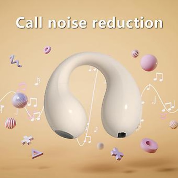 Öppna Öronhörlurar 2023 Version Atmosfärisk Ledning Hörlurar Bluetooth 5.3 Röststyrning Trådlösa Hörlurar Dubbla 16.2mm Drivrutiner Djup Bas Beige