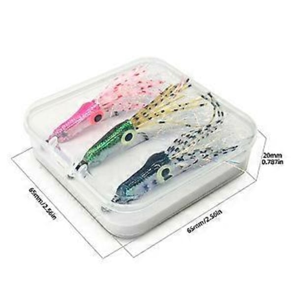3x Mjuka Beten med Högkolstålkrok Bläckfiskkjolar Drag för Bass Sötvatten