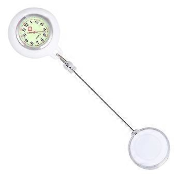 Badge Reel Lommeur Mode Lommeur Clip-on Lomme Hængeur Kreativ Lomme Hængeur Testur til Studerende (Hvid Selvlysende)