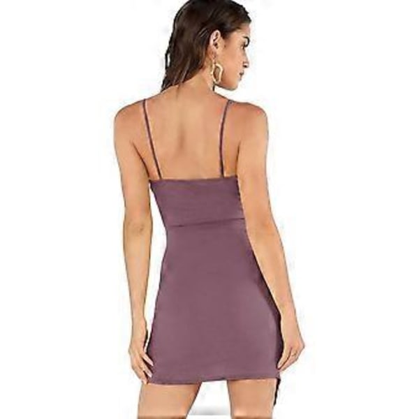 Sexet asymmetrisk V-hals bodycon cami-kjole med rynker i siden til kvinder (style934)
