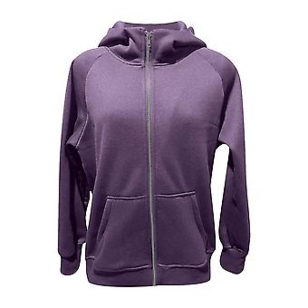 Zip Up Hoodies til Kvinder Fleecejakker Trøjer Efterårstøj Sweatshirts Med Lommer Vinter Y2k Tøj XL Lilla