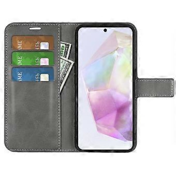 Til Samsung Galaxy A36 5G Stand Case Anti-Scratch Kalvetekstur Læder Telefon Cover (Style D)