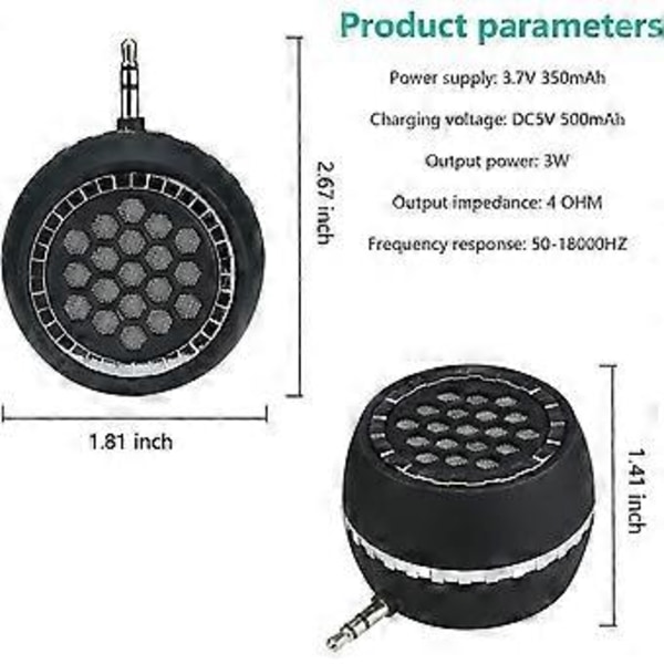 Portabel Högtalare, Mini Mobiltelefonhögtalare Med 3,5 mm Aux Ljudgränssnitt I Micro Usb-Port Klar Bas