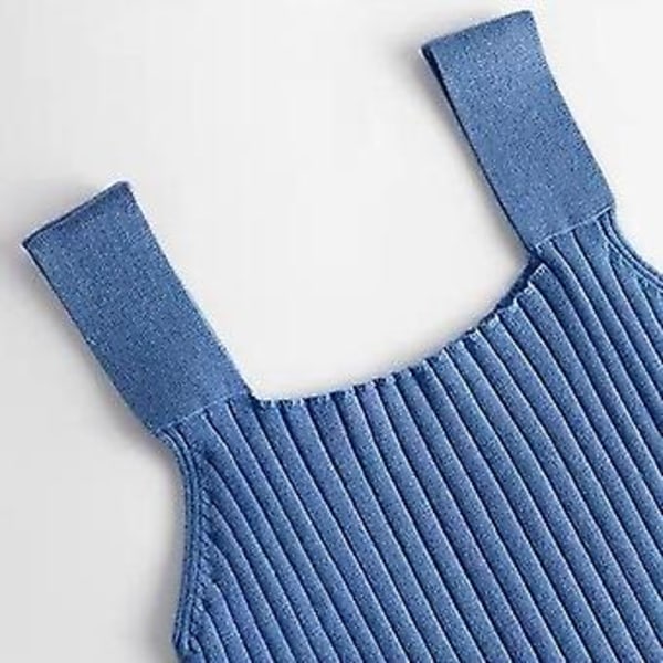 Sommarklänning för kvinnor, randig, plisserad, A-linje, camisole-band, lång klänning (L Svart)