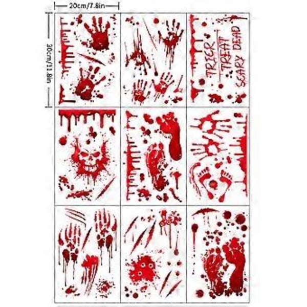 Halloween Blod Hånd Fotavtrykk Avtakbar PVC Veggklistremerke nytt rom stue dekorasjon klistremerke flekkbestandig og fuktsikker