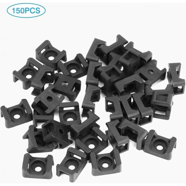 150 st svarta kabelbindningsfästen 23 mm x 16 mm sadeltyp kabelbas