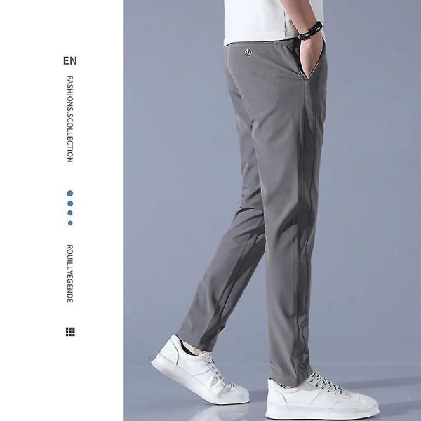 Men's Golf Trousers Quick Drying Long Comfortable Leisure Trousers With Pockets Dark Grey L
