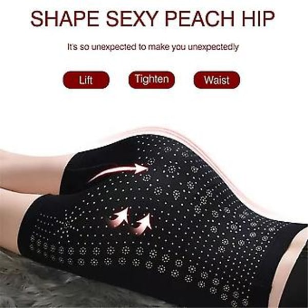 Ionic Tech Unik Fiber Tummy Control Hip Lift Underkläder Återställande Shaper Panty Shorts För Kvinnor (Svart)