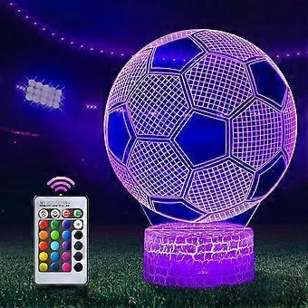 Fodbold Natlys, 3D LED Lampe Optisk Illusion Natlys Børn, Illusion Fodbold Nat Effekt til Soveværelse Sengenatbord Pige Søn Overraskelse Fødselsdag