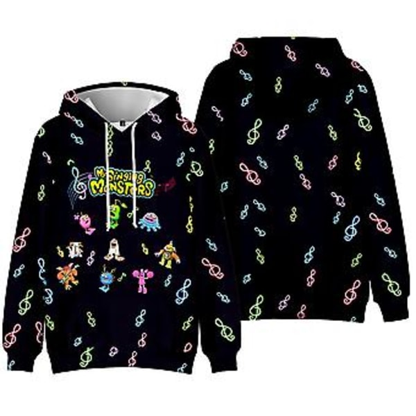 5-10 år Pojkar Flickor Barn My Singing Monsters Hoodie 3D Tryckt Huvtröja Casual Pullover Jumper Toppar (9-10 År D)