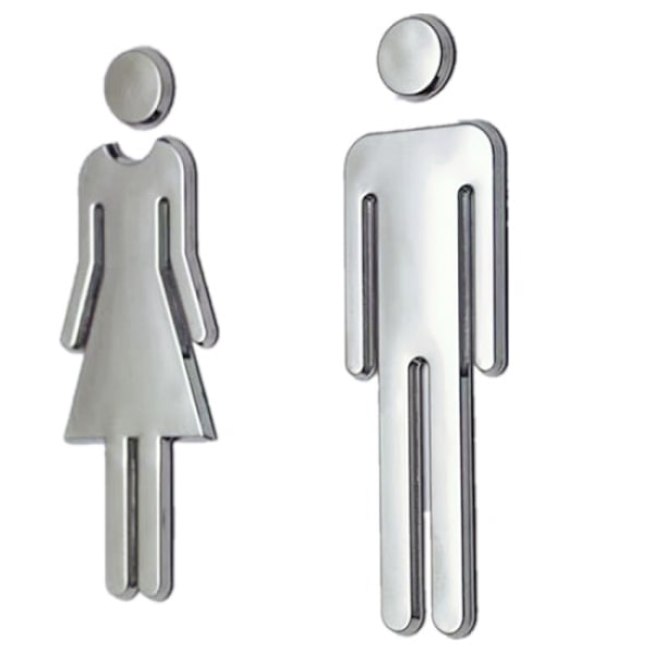 1 stk. toiletskilt, toilet husnummer, rustfrit stålskilt