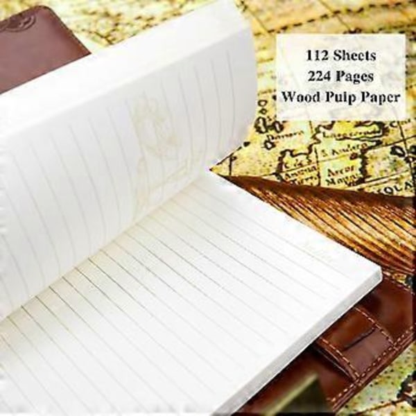 B6 Journal Vintage Brun Rudder Læder Journal Dagbog Notesbog Tre-cifret Adgangskode Kombination Lås Kreativ Papirvarer (Brun)