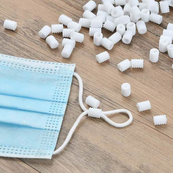100 st silikonväxlar för dragsko elastiskt rep plast sladdjusterare elastisk justeringsspänne kärlek vit