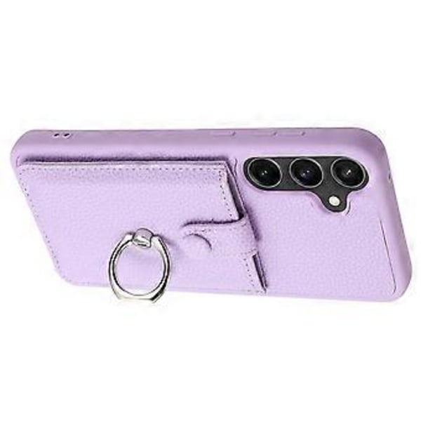 Skal för Samsung Galaxy A55 5G Ritningsdesign Kortfack Läder Baksida med Ringstativ (Stil F)