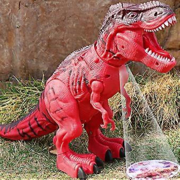 Simulert T-Rex Dinosaur Leke som Går, Brøler, Leg-ger Egg og Projiserer Lysbilde på Gulvet - Perfekt Gave til Gutter og Jenter (blå)