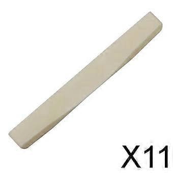 11x 75x10x3mm Sadel av nötben för akustisk gitarr Vit DIY-del