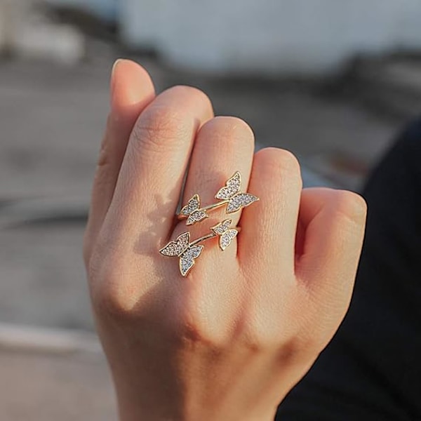 Ring - Vintage Wrap Stacking Statement Ring, Högkvalitativ Kubisk Zirkonia