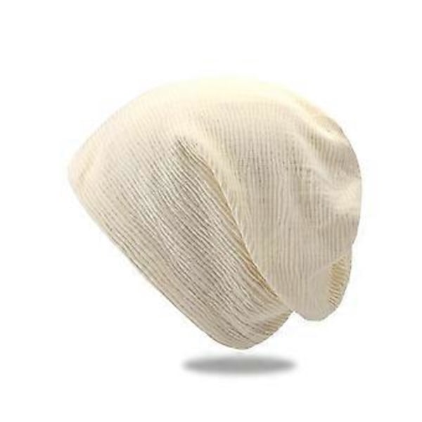 Casual Beanie Oversized Slouchy med pustende ull, klassisk bølgemønsterdesign for bursdag, jul, Thanksgiving Day-gave (Beige)