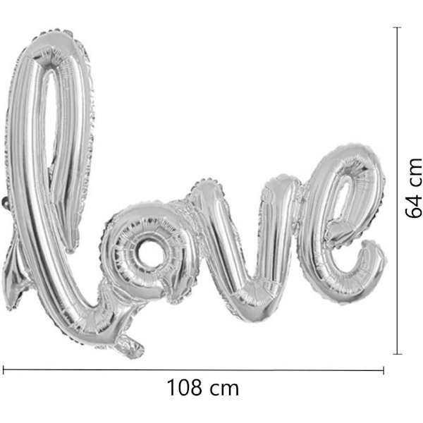 Gigant XXL Love oppblåsbar ballong i form av kjærlighet med Engli
