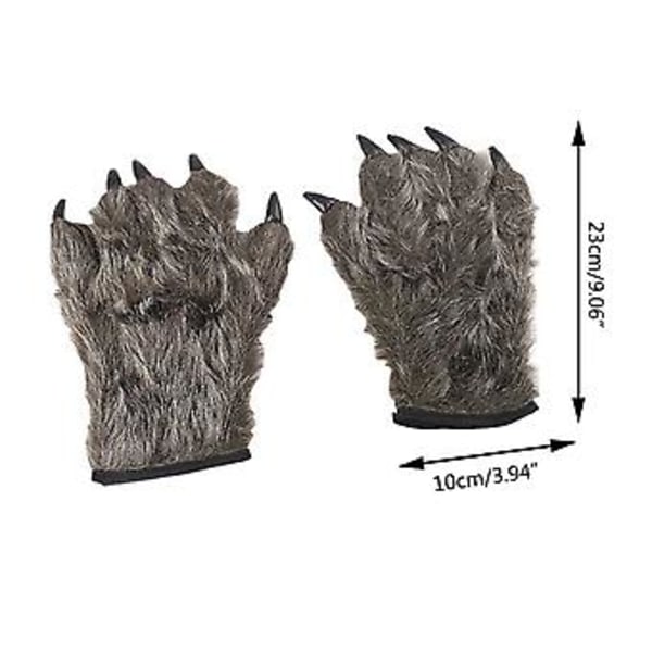 Werewolf-asu Wolf Claws -hanskat Halloween- ja Cosplay-asuun, Juhliin, Ruskea