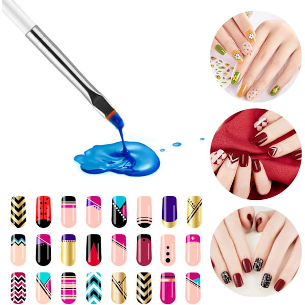 Vita nagelborstar nagelkonst designborstar akryl nagelkonst borste