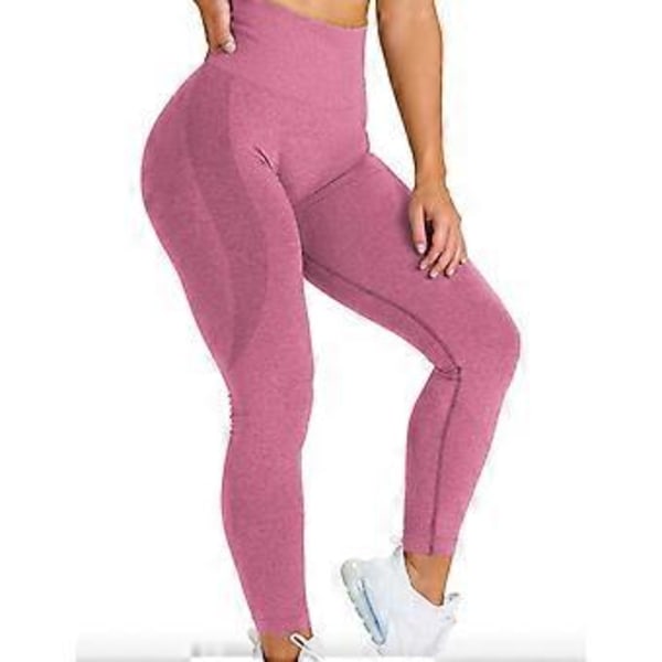 Dam Seamless Leggings Hög Midja Leende Kontur Träning Yoga Byxor Butt Lift Tummy Control Strumpbyxor style140