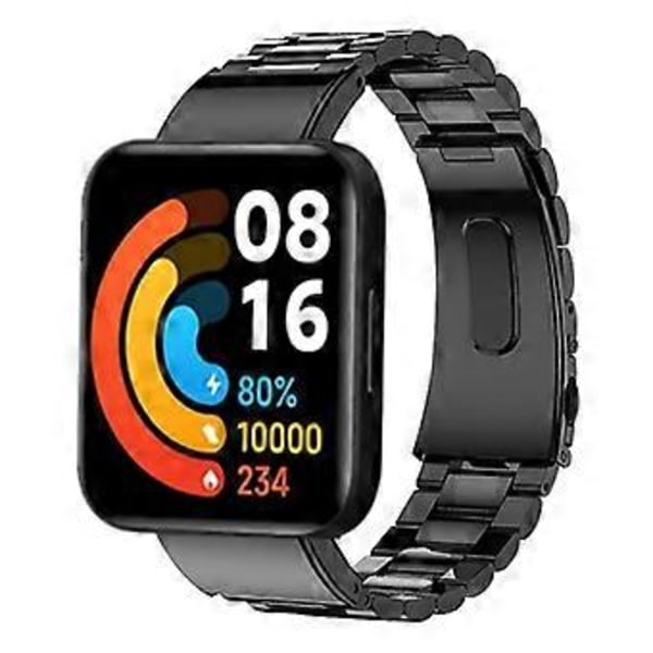 Typ A För Xiaomi Redmi Watch 2/Watch 2 Lite Klockarmband 3-pärlor Solid Metall Ersättningsarmband (Stil A)
