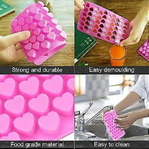 Silikonformar för godis, hjärtformade, mini, tårta, godis, DIY