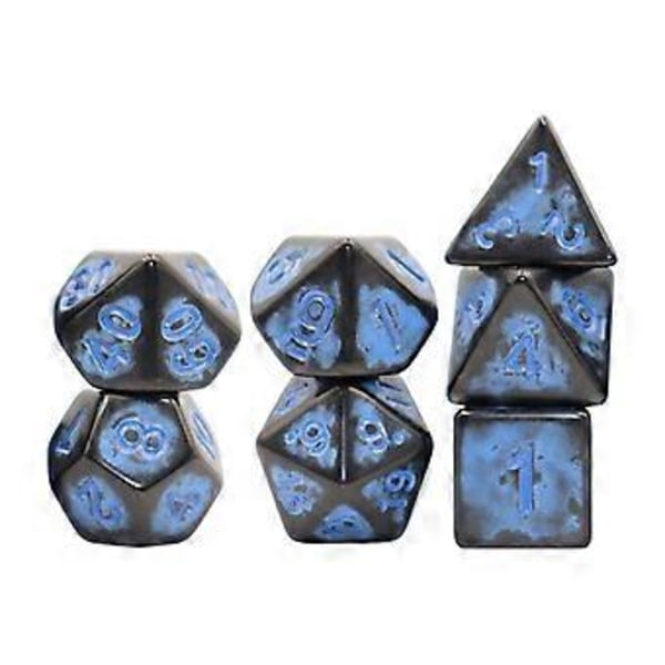 7x Monitahokasnoppasarja Juhlapalvelut Juhlapeli Nopat D4~D20 Kortille (Sininen)