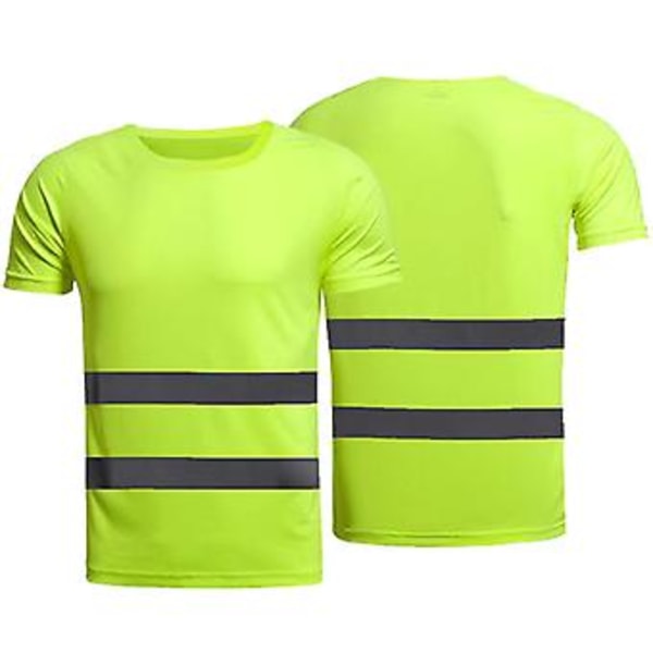 Heijastavat Hi Vis -turvallisuuslyhyt hihainen T-paita Työvaatteet Työpaita Miehille Naisille (3XL Keltainen)