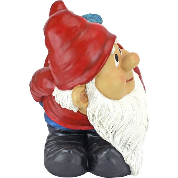 Naken rumpe hagegnomstatue, stor 11 cm, polyresin, full C