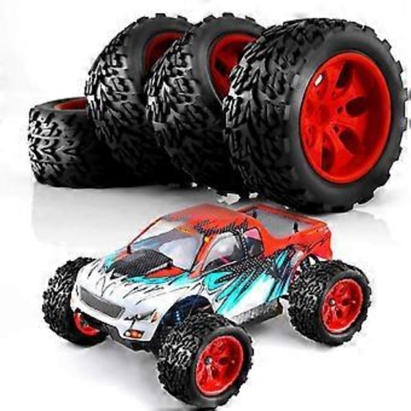 4 st 118MM 1/10 RC Däck Hjul Skuminsatser 12mm Hex för Arrma Redcat, Svart