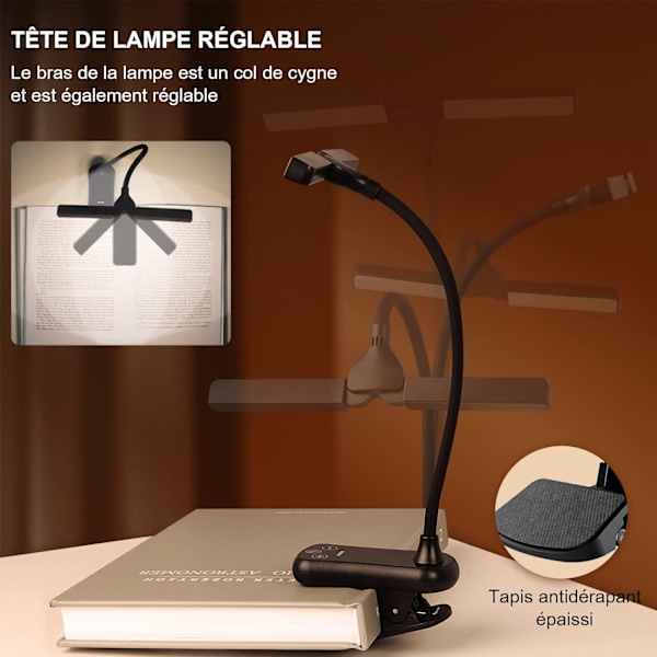 14 LED-kaksoispäälukuvalo, USB-ladattava leikattava Readi