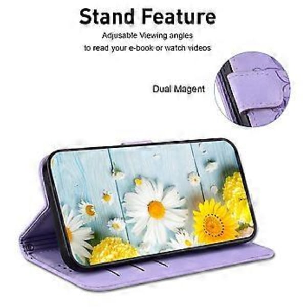 Sony Xperia 1 V Lompakkokotelo Jalustalla, Lily Kukka Kuvioitu, Iskunkestävä PU Nahkakansi (Tyyli D)