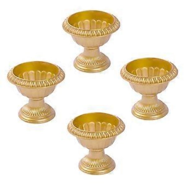 4 st Husdekorationer Blomsterarrangemang Kruka Romersk Kolonn Pelare Vas Guld Vas Urna
