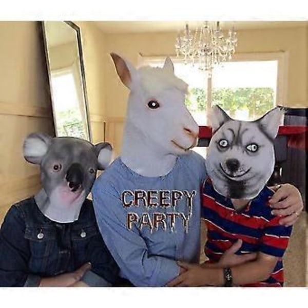 Alpaca Maske Kostume Nyhed Halloween Kostume Fest Latex Dyrehovedmaske