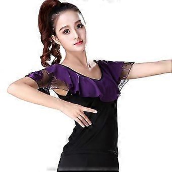 Ballroom-tanssiharjoituspaita, neliötanssitoppi L Punainen (XL Violetti)