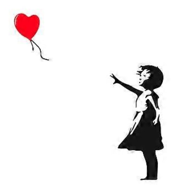 SZTXJ VINYL VÆGKUNST DEKORATIONSKLÆBEMÆRKE MED HJERTEBALLON 56X29 cm
