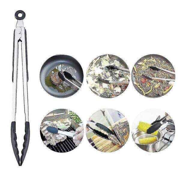 26cm 2 X Silikontang 9\" & 12\" Sklisikkert grep Matlaging Servering Buffet Ovn Salat Bbq